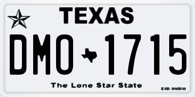 TX license plate DMO1715