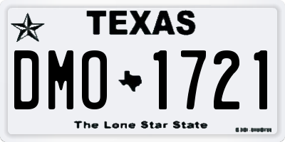 TX license plate DMO1721