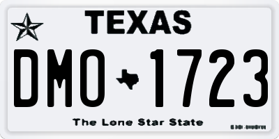 TX license plate DMO1723