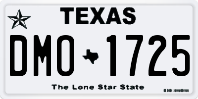 TX license plate DMO1725