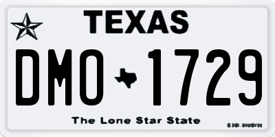 TX license plate DMO1729