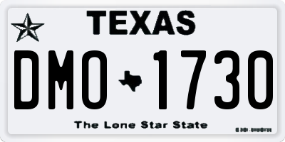 TX license plate DMO1730