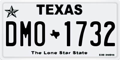 TX license plate DMO1732