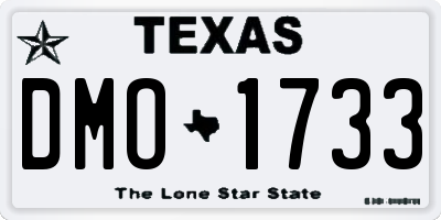 TX license plate DMO1733