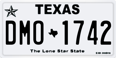 TX license plate DMO1742