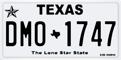 TX license plate DMO1747