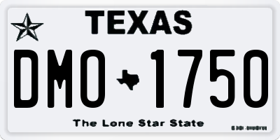 TX license plate DMO1750