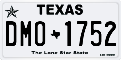 TX license plate DMO1752