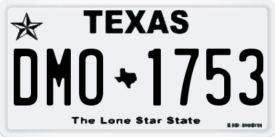 TX license plate DMO1753
