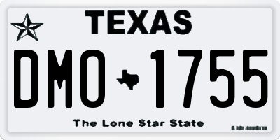 TX license plate DMO1755