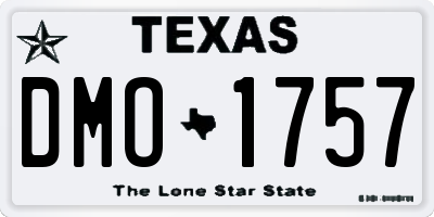 TX license plate DMO1757