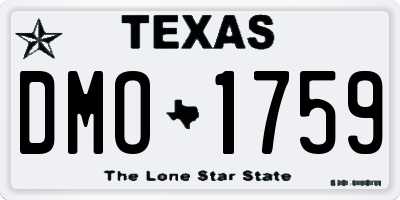 TX license plate DMO1759