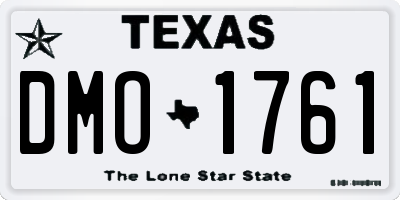 TX license plate DMO1761