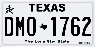 TX license plate DMO1762