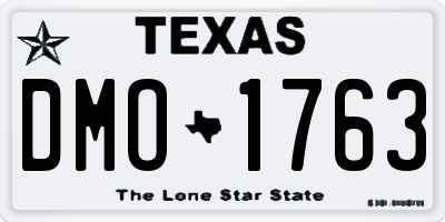 TX license plate DMO1763