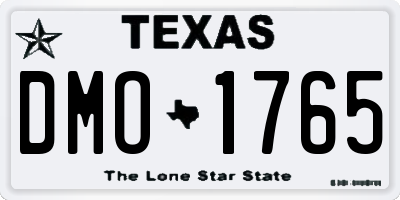 TX license plate DMO1765