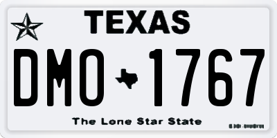 TX license plate DMO1767