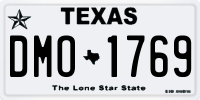 TX license plate DMO1769