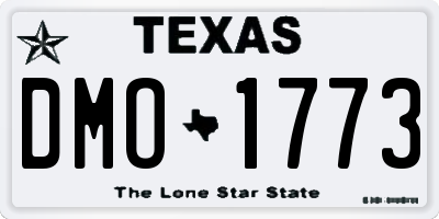 TX license plate DMO1773