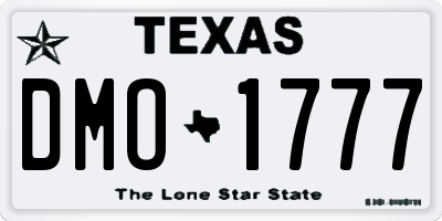 TX license plate DMO1777