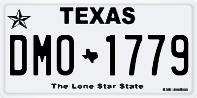 TX license plate DMO1779