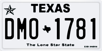 TX license plate DMO1781