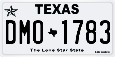 TX license plate DMO1783