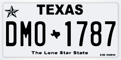 TX license plate DMO1787