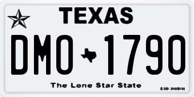 TX license plate DMO1790