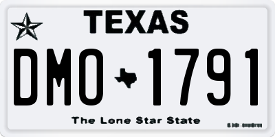 TX license plate DMO1791