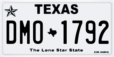 TX license plate DMO1792