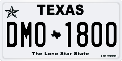 TX license plate DMO1800