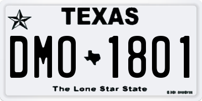 TX license plate DMO1801