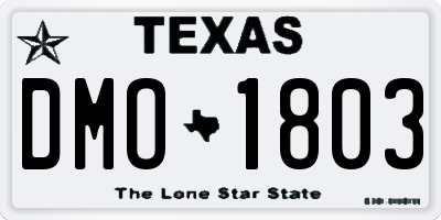 TX license plate DMO1803
