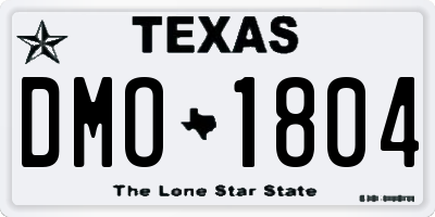 TX license plate DMO1804