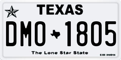 TX license plate DMO1805