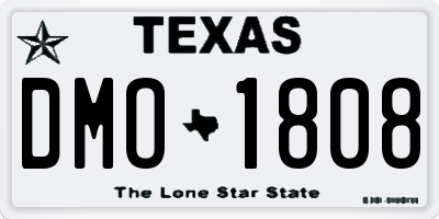 TX license plate DMO1808