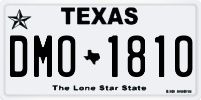 TX license plate DMO1810