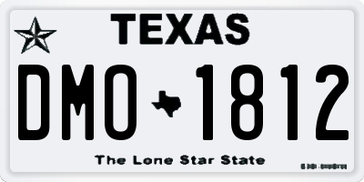 TX license plate DMO1812