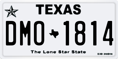 TX license plate DMO1814