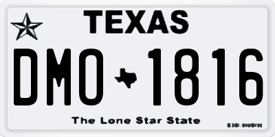 TX license plate DMO1816