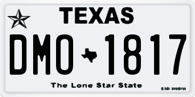 TX license plate DMO1817
