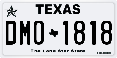 TX license plate DMO1818