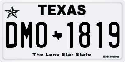 TX license plate DMO1819
