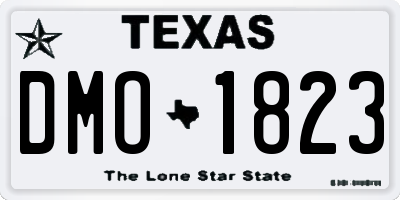 TX license plate DMO1823