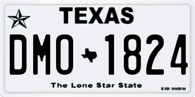 TX license plate DMO1824