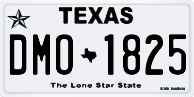 TX license plate DMO1825