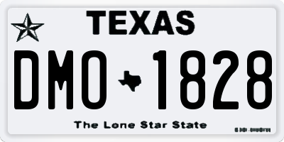 TX license plate DMO1828