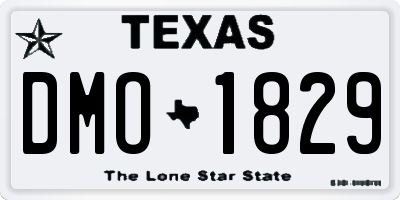 TX license plate DMO1829