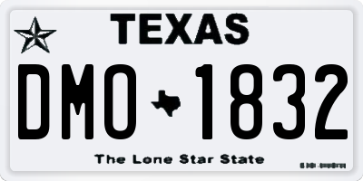TX license plate DMO1832